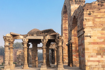 Ruins of Qutb complex, a UNESCO world heritage site in New Delhi, India