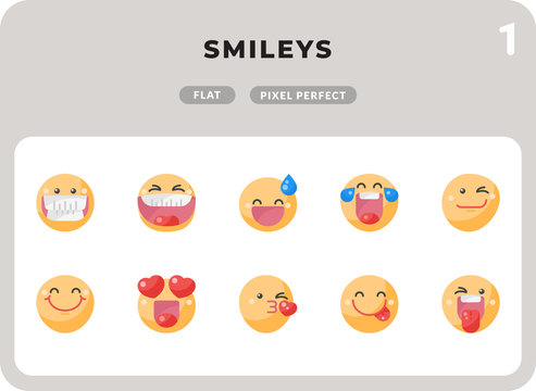 Smileys Glyph Icons Pack for UI. Pixel perfect thin line vector icon set for web design and website application.