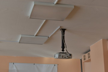 Yellow Euro ceiling with built-in lights