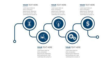 Naklejka premium Vector Infographic thin line design with icons and options or steps. Infographics for business concept. Can be used for presentations banner, workflow layout, process diagram, flow chart, info graph