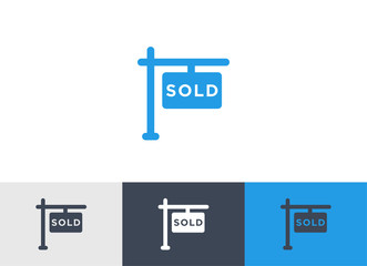 Fototapeta premium Vector Sold sign icon - Billboard sold icon