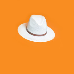 Fashion hat. Woman or man hat isolated over white