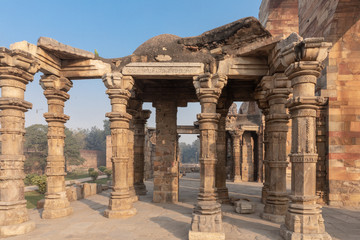 Fototapeta premium Ruins of Qutb complex, a UNESCO world heritage site in New Delhi, India