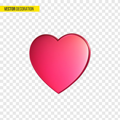 3d red metallic decorative heart.