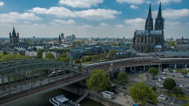 Drohnenflug &uuml;ber K&ouml;ln und Rhein