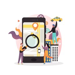 Carsharing vector concept for web banner, website page