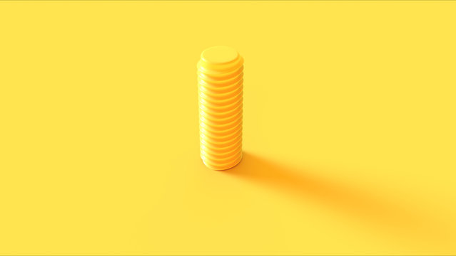 Yellow Bolt Nut Screw 3d illustration 3d render