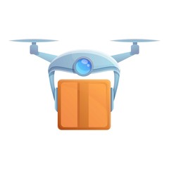 Air drone delivery icon. Cartoon of air drone delivery vector icon for web design isolated on white background
