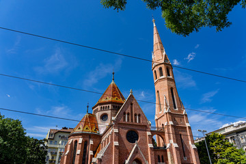 Szilagyi Dezso Square Reformed Church in Budapest, Hungary.