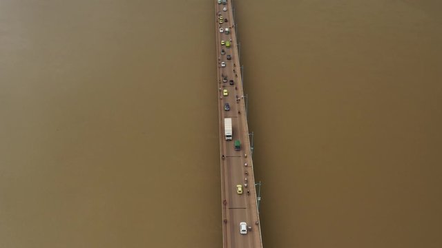 Africa Mali River and Bridge Aerial View 7