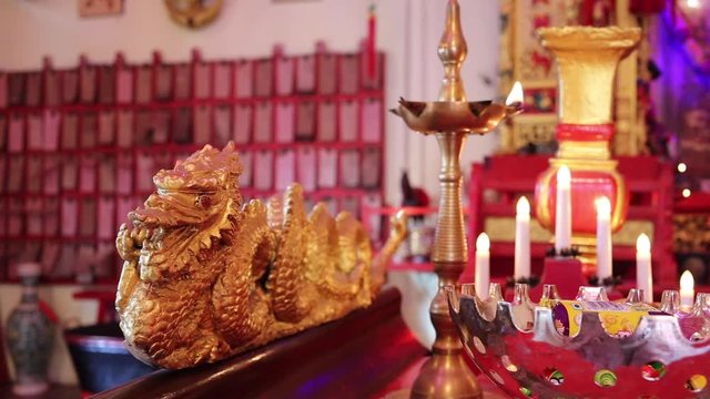 Dragon inside a Chinese temple 