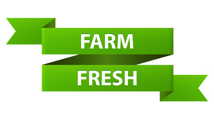 Farm Fresh tag ribbon banner icon isolated on background