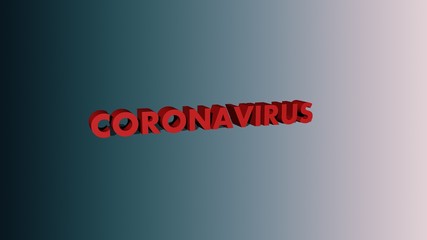 Coronavirus. Asian deadly virus. Red text. Gradient background