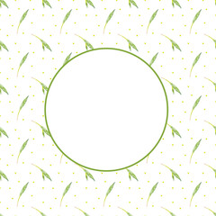 A round frame of  leaves on a white background. Use for wedding invitations, birthdays, menus and decorations.