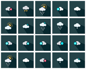 Obraz premium Cloud icons set - Set of cloud vector icons