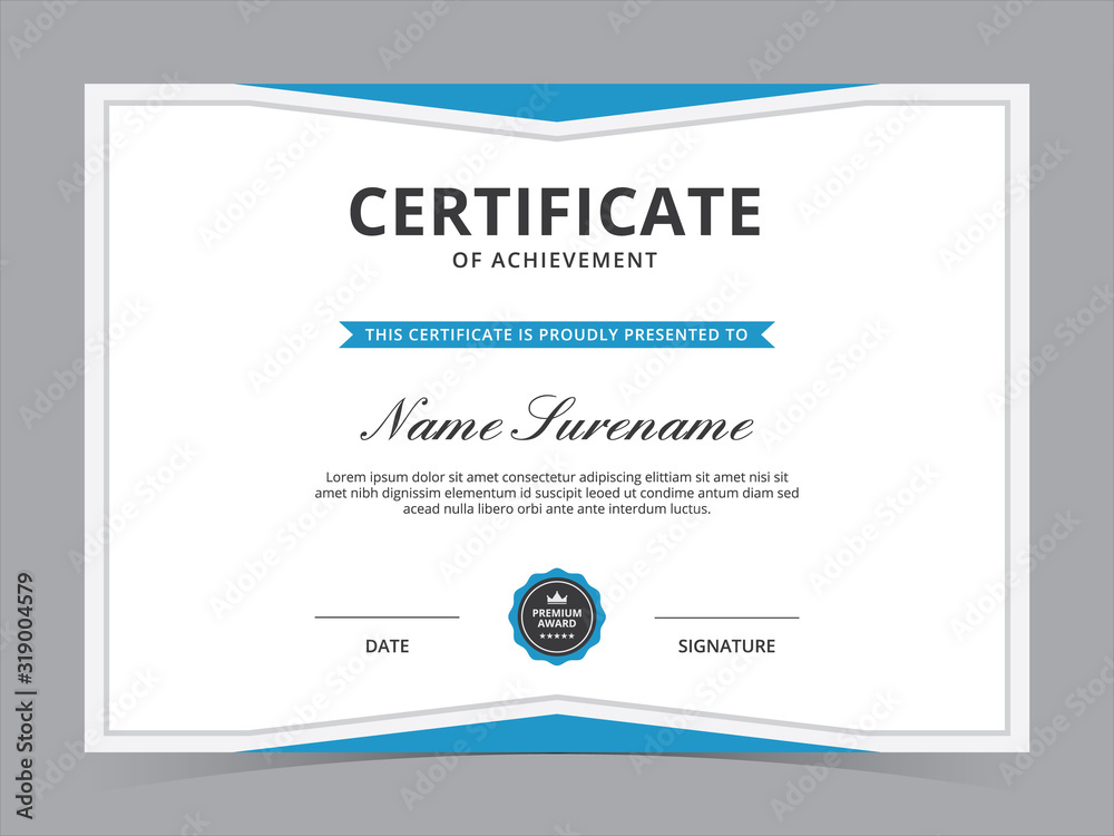 Wall mural certificate template