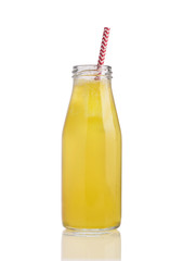 lemonade in a bottle with a cocktail straw