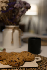 Cookies ready to be eaten in a rustic living room
