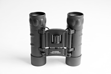 professional binoculars close-up on a white background