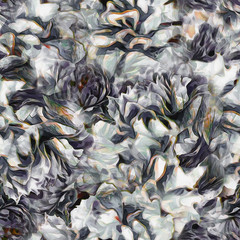 Stylized flowers seamless pattern. Artistic background.