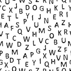 Doodle alphabet vector seamless background