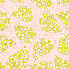 Spring background. Leaf seamless pattern