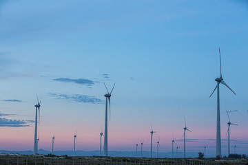 wind turbines at sunset / PARQUE EÓLICO NOVA TRAMANDAÍ RIO GRANDE DO SUL © Galileu