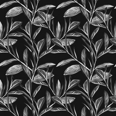 Leaves seamless pattern. Artistic background.