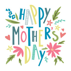 Happy mother's day lettering. Vector template for greeting cards, posters, invitations.