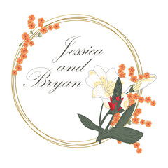 Floral frame, wedding invitation, floral wedding frame.