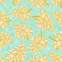 Spring background. Leaf seamless pattern