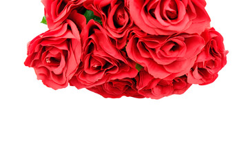 Group of red flower beauty. Bouquet roses symbal of love and valentine day. isolated on white background with clipping path