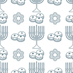 Vector Seamless pattern Hanukkah Jewish holiday