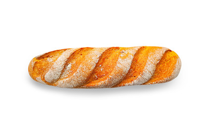 baguette bread isolated on a white background