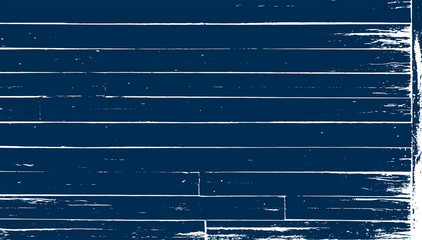 Rough vintage blue reclaimed wood surface with aged boards lined up. Wooden planks on a wall or floor with grain and texture. Navy blue vintage wood planks background.