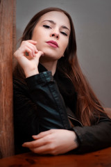 Portrait of a beautiful woman in winter clothes