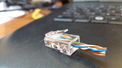 Utp cable with connector cut off