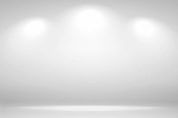 Spotlights Scene. Abstract white background empty room studio background and display your product with spot lights
