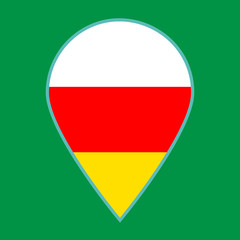 South Ossetia flag icon travel vector