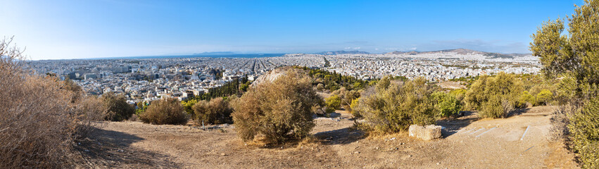 Panorama of Athens in Greece