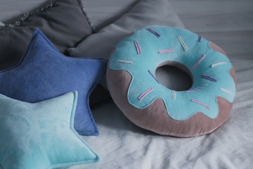 pillow toy donut and stars in the interior