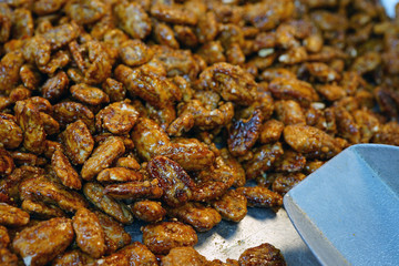 Honey roasted candied pecan nuts in bulk