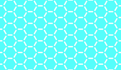 Seamless blue and white hexagons with rounded ticks hi-tech pattern vector