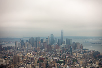 Aerial view of Manhattan skyscrapers
