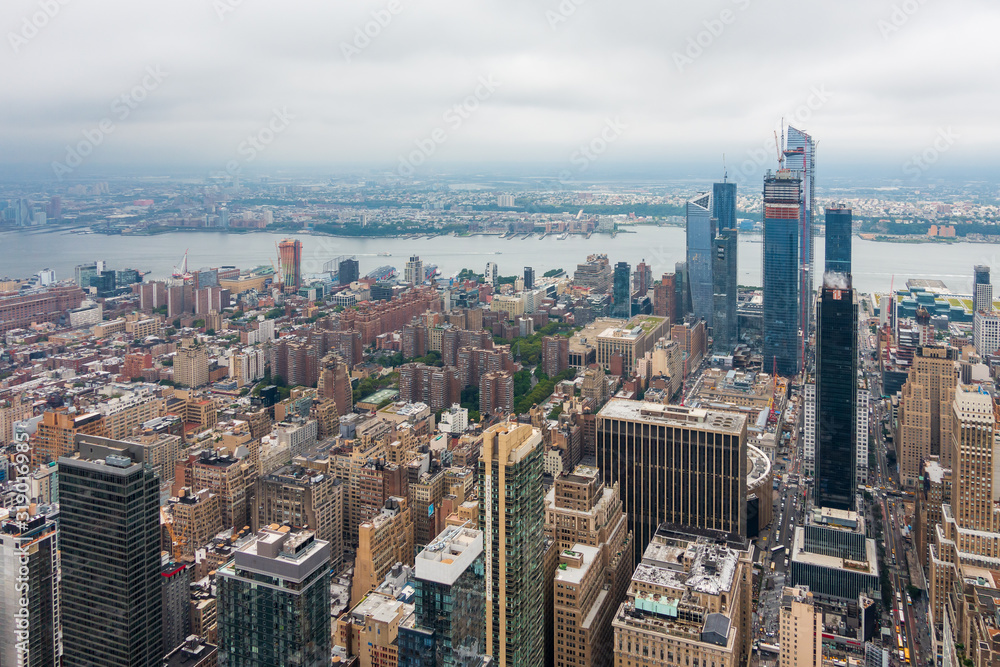 Sticker Aerial view of Manhattan skyscrapers