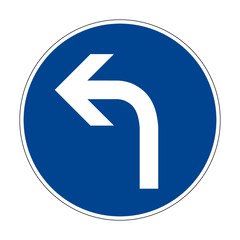 Movement to the left. Road sign of Germany. Europe. Vector graphics.