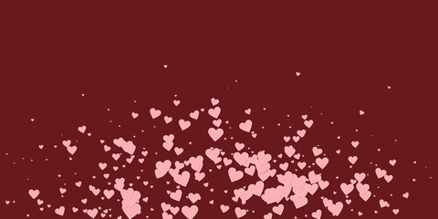 Pink heart love confettis. Valentine's day explosi