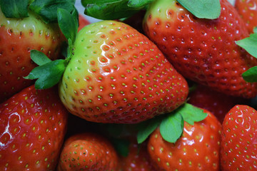 Grupo de fresas en primer plano	