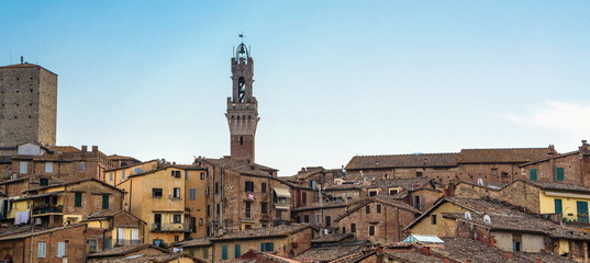 Belfry in  ancient city of Siena in Tuscany