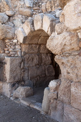 Roman Ruins with Arched Doorway in Israel